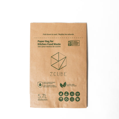 Zcube Kitchen Food Waste Paper Bag-60 bags