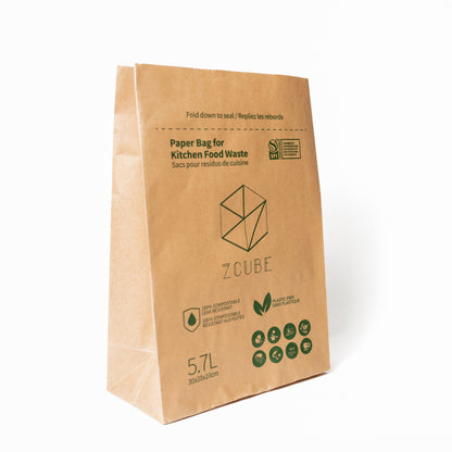 Zcube Kitchen Food Waste Paper Bag-60 bags