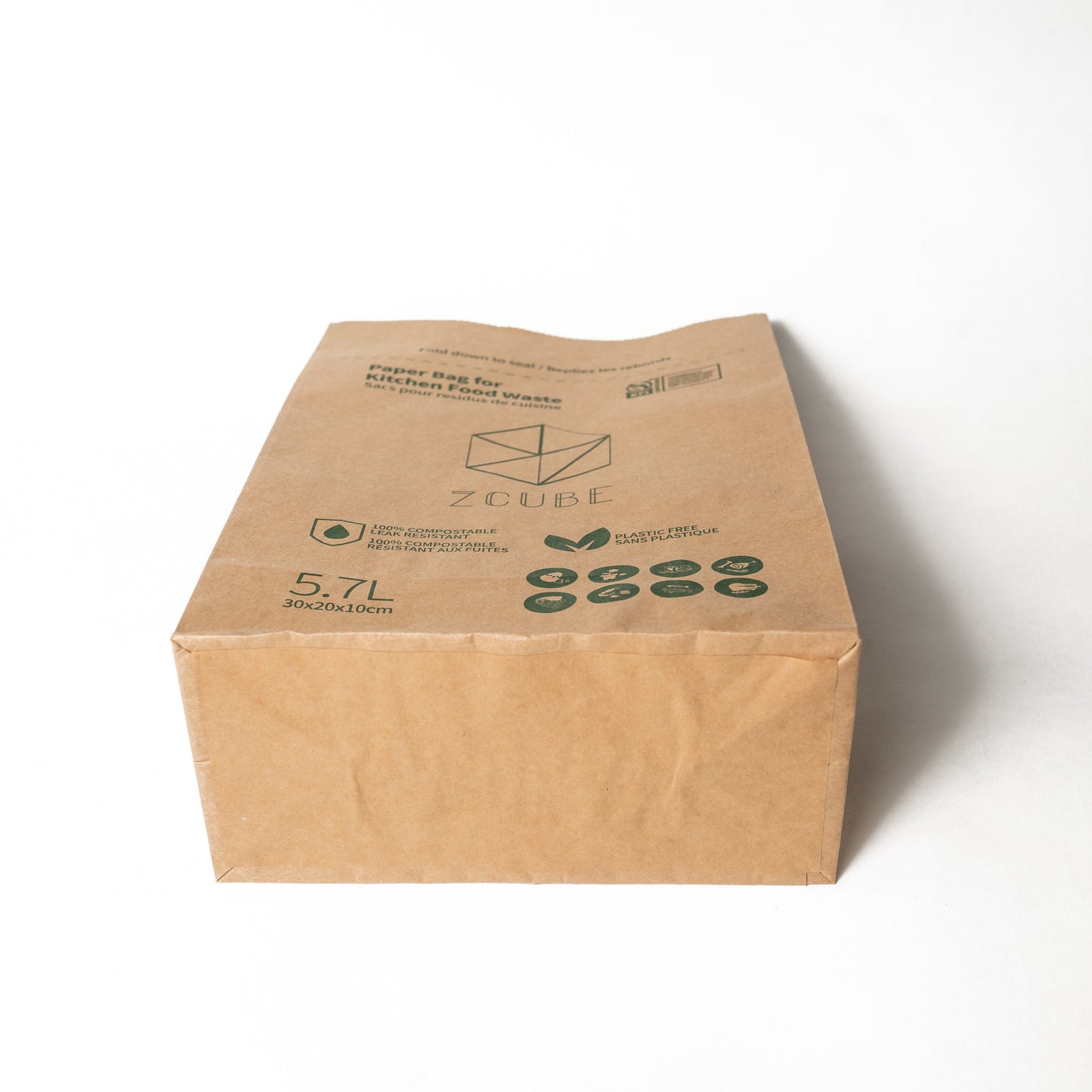 Zcube Kitchen Food Waste Paper Bag-60 bags